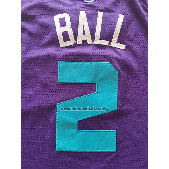 Camiseta Charlotte Hornets LaMelo Ball NO 2 Statement Edition Violeta